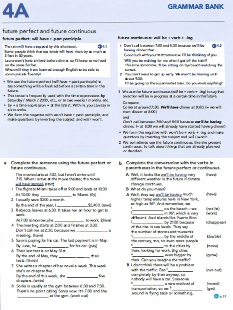بانک و تمرینات گرامری