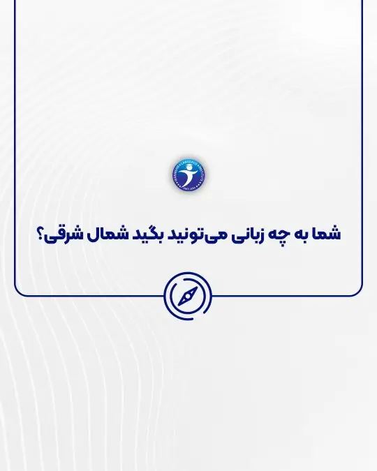 شما به چه زبانی میتونید بگید شمال شرقی ؟