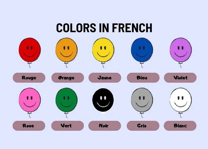 آموزش رنگ ها به فرانسوی 4 نحوه جمع بستن و صفت شدن رنگها در دستور زبان فرانسوی