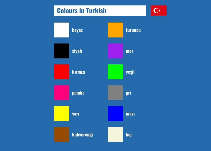 چگونه رنگ‌ها را در جملات ترکی استانبولی استفاده کنیم؟